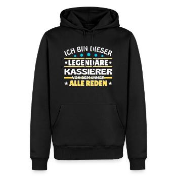 Ich bin dieser legendäre Kassierer - Männer Premium Bio Hoodie - Schwarz - Vorne - Nico (187cm)
