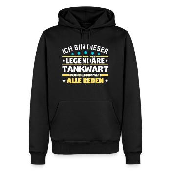 Ich bin dieser legendäre Tankwart - Männer Premium Bio Hoodie - Schwarz - Vorne - Nico (187cm)