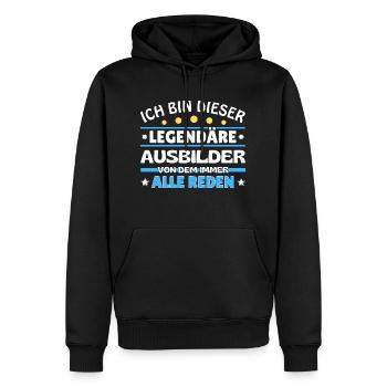 Je suis ce conférencier légendaire - Sweat à capuche Premium bio Homme - noir - Devant - Nico (187cm)