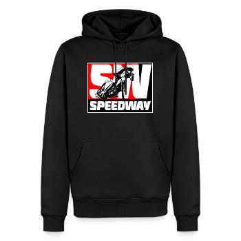 Speedway - Motorcycle Speedway - Männer Premium Bio Hoodie - Schwarz - Vorne - Nico (187cm)