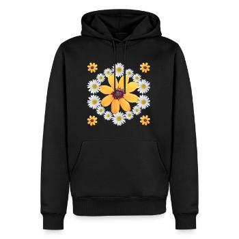 Daisies Orange Blossom Daisies Floral Pattern - Men’s Premium Organic Hoodie - black - Front - Nico (187cm)