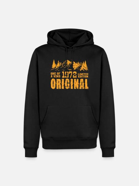Verjaardagscadeau 1972 - 1972 - Mannen Premium Bio hoodie - zwart