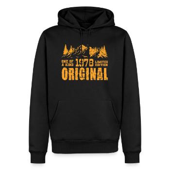Cadeau d’anniversaire 1978 - 1978 - Sweat à capuche Premium bio Homme - noir - Devant - Nico (187cm)