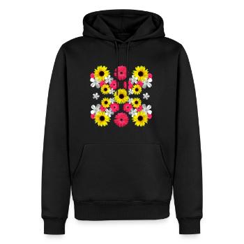 Sonnenblumen blühende Gerbera Blüten Blume floral - Männer Premium Bio Hoodie - Schwarz - Vorne - Nico (187cm)