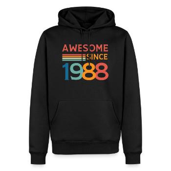 Großartig seit 1988 - Männer Premium Bio Hoodie - Schwarz - Vorne - Nico (187cm)