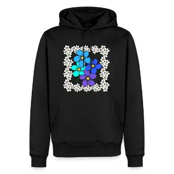 Floral Floral Floral Vigne Fleur Fleurie - Sweat à capuche Premium bio Homme - noir - Devant - Nico (187cm)