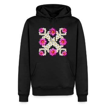 Marguerite Marguerite Fleurs Marguerite Motif Floral Marguerite - Sweat à capuche Premium bio Homme - noir - Devant - Nico (187cm)
