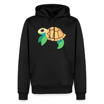 Tortue d’eau bébé vert - Sweat à capuche Premium bio Homme - noir - Devant - Nico (187cm)