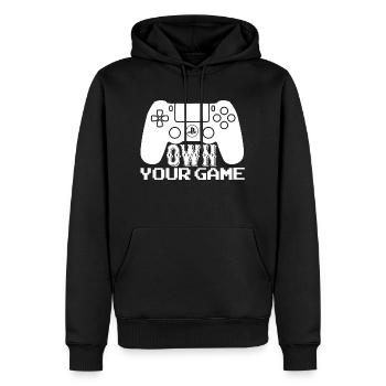 Jeu de joueur Jouer en ligne Jeux sur ordinateur Arcade Neon - Sweat à capuche Premium bio Homme - noir - Devant - Nico (187cm)