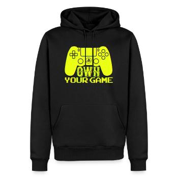 Jeu de joueur Jouer en ligne Jeux sur ordinateur Arcade Neon - Sweat à capuche Premium bio Homme - noir - Devant - Nico (187cm)