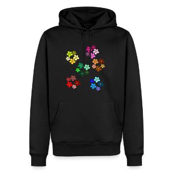 Motif floral fleur, fleur, vrille florale - Sweat à capuche Premium bio Homme - noir - Devant - Nico (187cm)