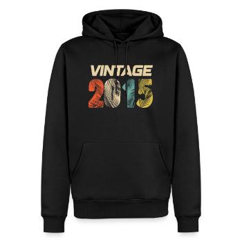 Jahrgang 2015 Retro - Bestseller - Männer Premium Bio Hoodie - Schwarz - Vorne - Nico (187cm)
