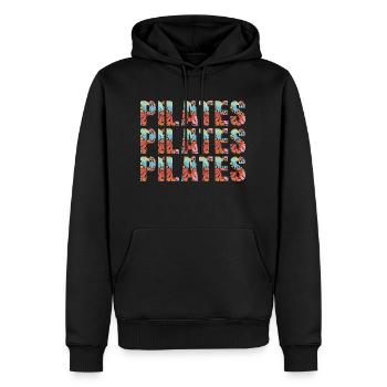 Pilates - Men’s Premium Organic Hoodie - black - Front - Nico (187cm)