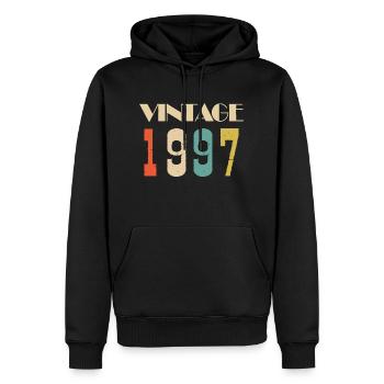 1950 Vintage Édition limitée Cadeau - Sweat à capuche Premium bio Homme - noir - Devant - Nico (187cm)