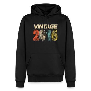 Vintage 2016 Retro - Best-seller - Sweat à capuche Premium bio Homme - noir - Devant - Nico (187cm)