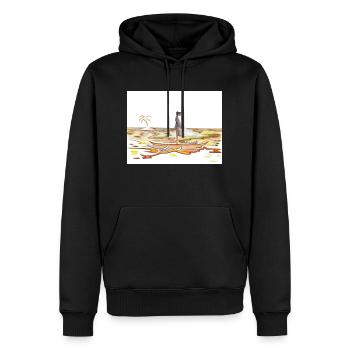 Naufragé - Sweat à capuche Premium bio Homme - noir - Devant - Nico (187cm)