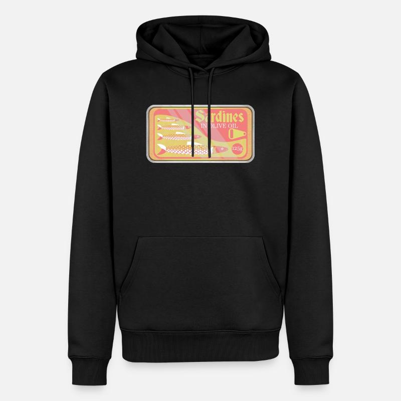 Sardines dans une boîte pop art - Sweat à capuche Premium bio Homme - noir