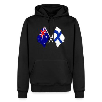 Two flags crossed of Australia, flag Finland - Men’s Premium Organic Hoodie - black - Front - Nico (187cm)