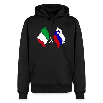 Flagge von Italien, Slowenien - Männer Premium Bio Hoodie - Schwarz - Vorne - Nico (187cm)