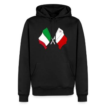 Flag of Italy, Malta - Men’s Premium Organic Hoodie - black - Front - Nico (187cm)