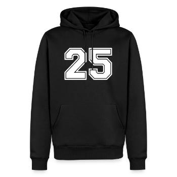 25 - Sweat à capuche Premium bio Homme - noir - Devant - Nico (187cm)