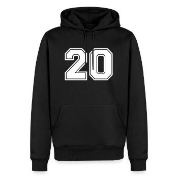 20 - Sweat à capuche Premium bio Homme - noir - Devant - Nico (187cm)