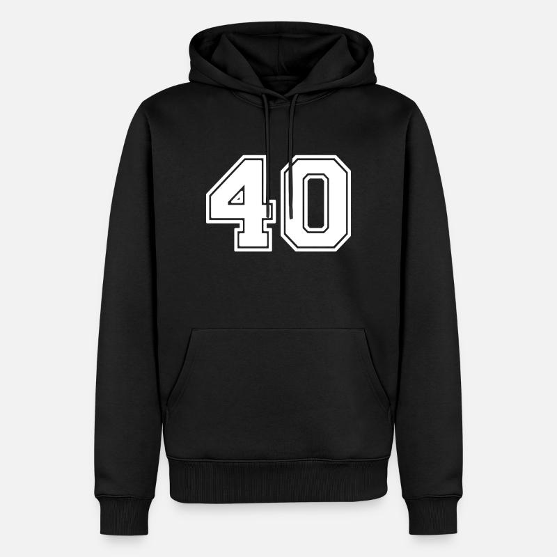 Numéro 40 - Sweat à capuche Premium bio Homme - noir