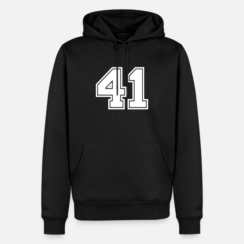 Nummer 41 - Männer Premium Bio Hoodie - Schwarz