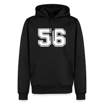 56 - Männer Premium Bio Hoodie - Schwarz - Vorne - Nico (187cm)