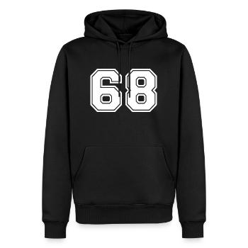 68 - Sweat à capuche Premium bio Homme - noir - Devant - Nico (187cm)