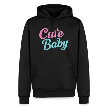 Cute baby - Men’s Premium Organic Hoodie - black - Front - Nico (187cm)