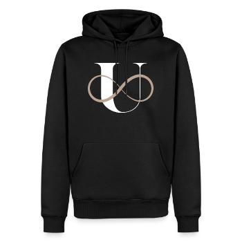 Unendlicher Buchstabe u - Männer Premium Bio Hoodie - Schwarz - Vorne - Nico (187cm)