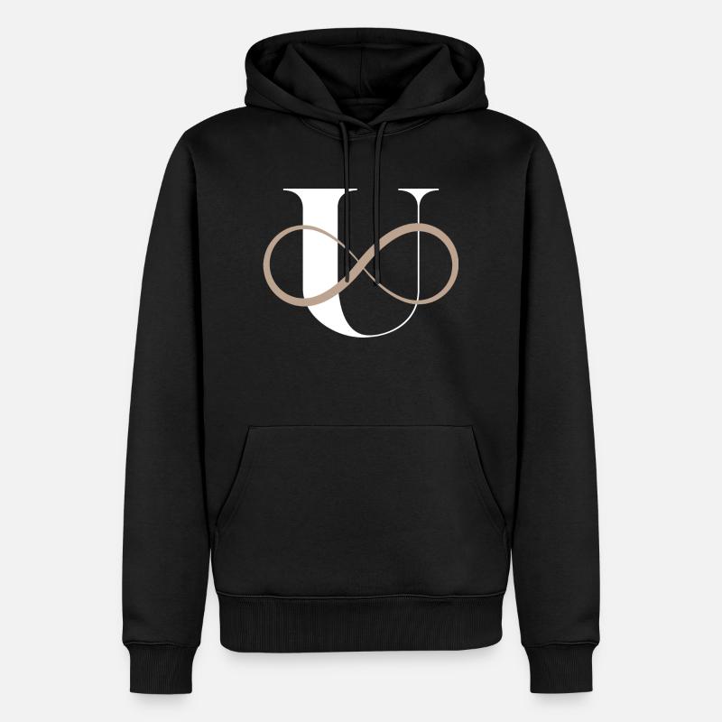 Unendlicher Buchstabe u - Männer Premium Bio Hoodie - Schwarz