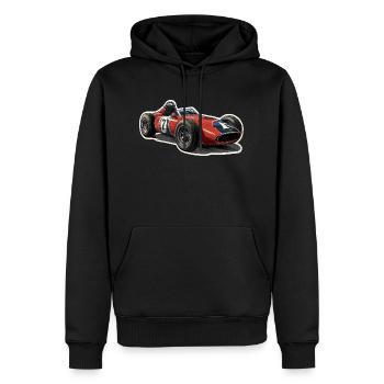 Oldtimer-Rennwagen - Männer Premium Bio Hoodie - Schwarz - Vorne - Nico (187cm)