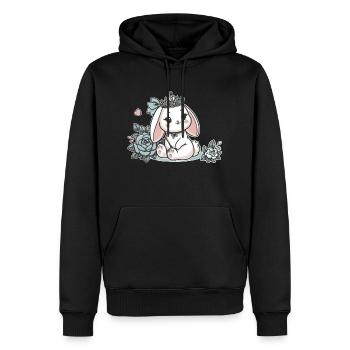 Hase Hasenmädchen Prinzessin - Männer Premium Bio Hoodie - Schwarz - Vorne - Nico (187cm)