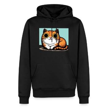 Süße Katze mit großen Augen - Männer Premium Bio Hoodie - Schwarz - Vorne - Nico (187cm)