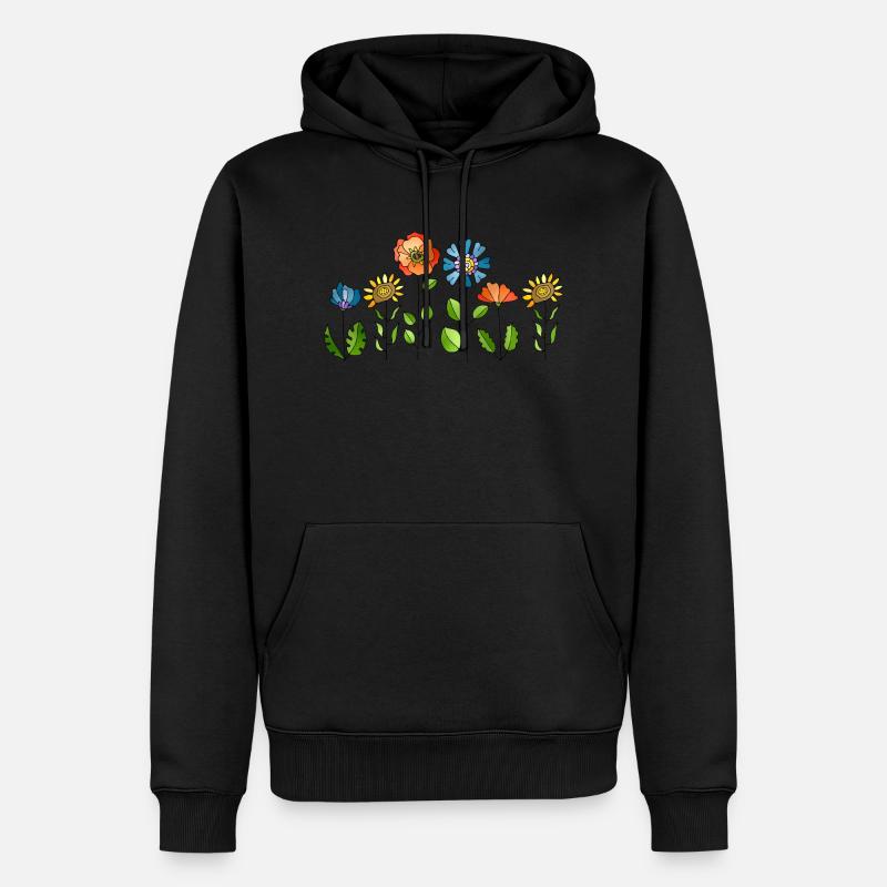 Blumen - Männer Premium Bio Hoodie - Schwarz