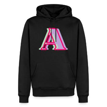 Buchstabe A mehrfarbig - originelle Geschenkidee - Männer Premium Bio Hoodie - Schwarz - Vorne - Nico (187cm)