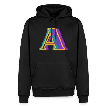 Buchstabe A mehrfarbig - originelle Geschenkidee - Männer Premium Bio Hoodie - Schwarz - Vorne - Nico (187cm)