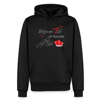 Gesunder Valentinstag - Männer Premium Bio Hoodie - Schwarz - Vorne - Nico (187cm)