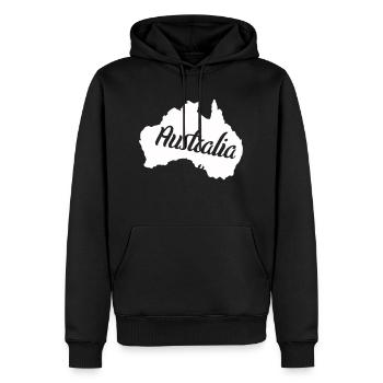 australia - Männer Premium Bio Hoodie - Schwarz - Vorne - Nico (187cm)