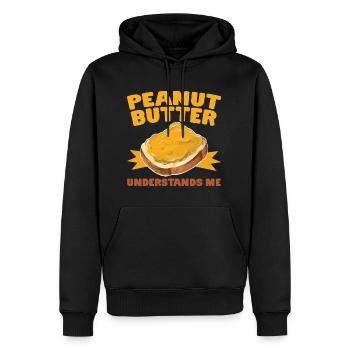LE BEURRE DE CACAHUÈTE ME COMPREND Erdnussbutter Toast - Sweat à capuche Premium bio Homme - noir - Devant - Nico (187cm)