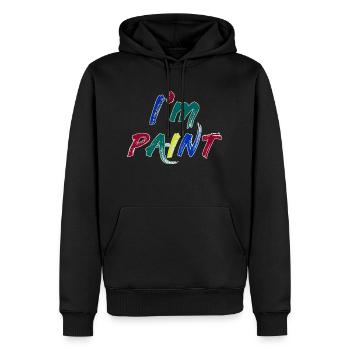 JE SUIS PEINTRE - J’adore peindre au doigt – Peintures au doigt - Sweat à capuche Premium bio Homme - noir - Devant - Nico (187cm)
