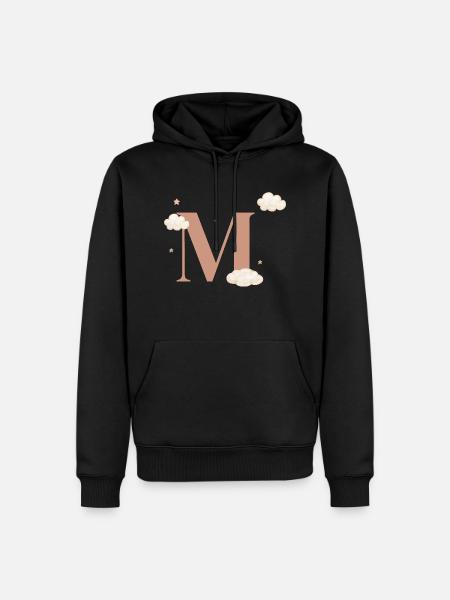 Letter m clouds stars - Men’s Premium Organic Hoodie - black