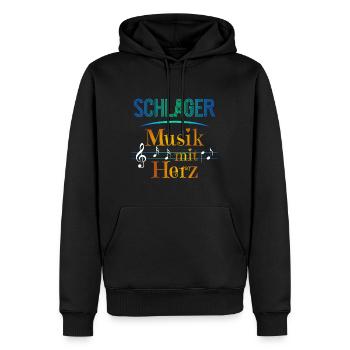 Schlager Musik mit Herz - Männer Premium Bio Hoodie - Schwarz - Vorne - Nico (187cm)