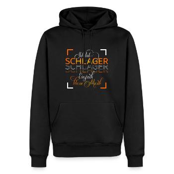 Ich liebe Schlager - Männer Premium Bio Hoodie - Schwarz - Vorne - Nico (187cm)