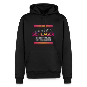 Schlager Ja ich will - Männer Premium Bio Hoodie - Schwarz - Vorne - Nico (187cm)