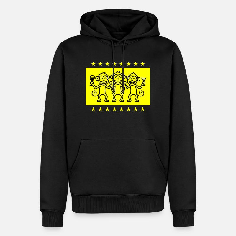Monkey Party Team Drôle - Sweat à capuche Premium bio Homme - noir