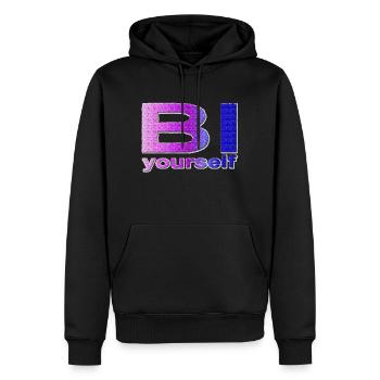 BI yourself - Männer Premium Bio Hoodie - Schwarz - Vorne - Nico (187cm)