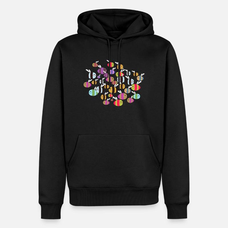 bienenschwarm bunt - Sweat à capuche Premium bio Homme - noir